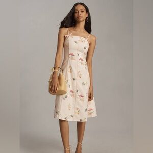 NWT Anthropologie Corey Lynn Calter Sleeveless Seamed Linen Midi Dress $248 sz L